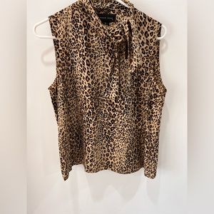 Vintage Style August Silk 100% silk Leopard Print Tank